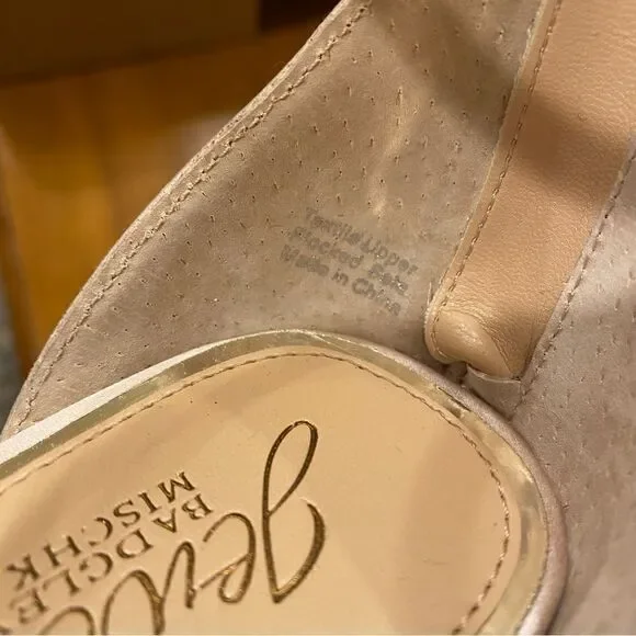 Jewel Badgley Mischka Champagne Lexie Knotted Platform Block Heel Size 9.5 - Picture 7 of 10